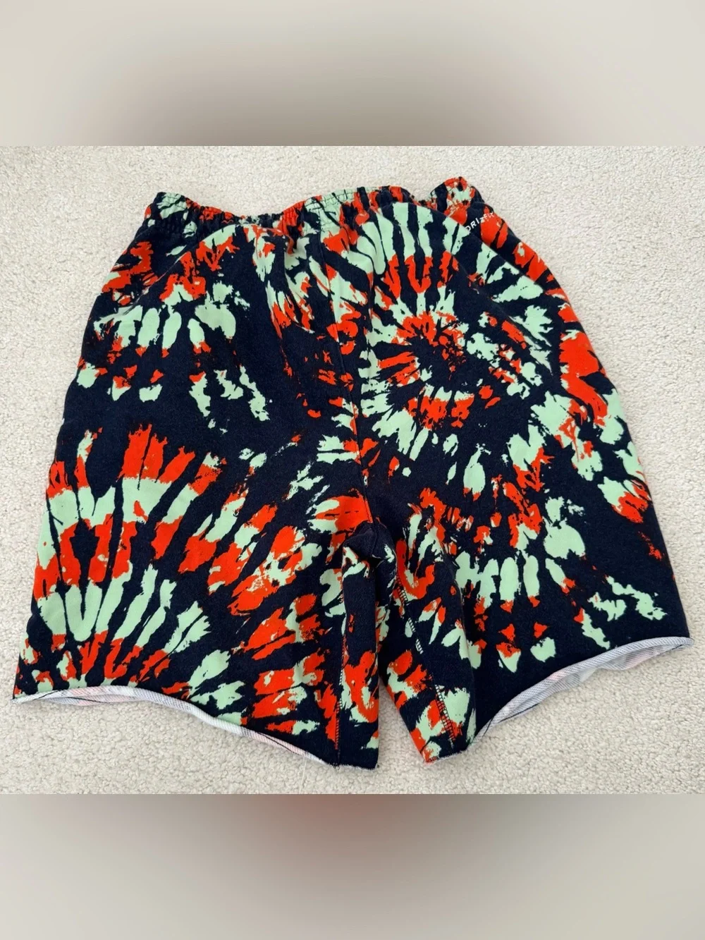 Nike Tie-Dye Athletic Shorts in Black, Mint & Red